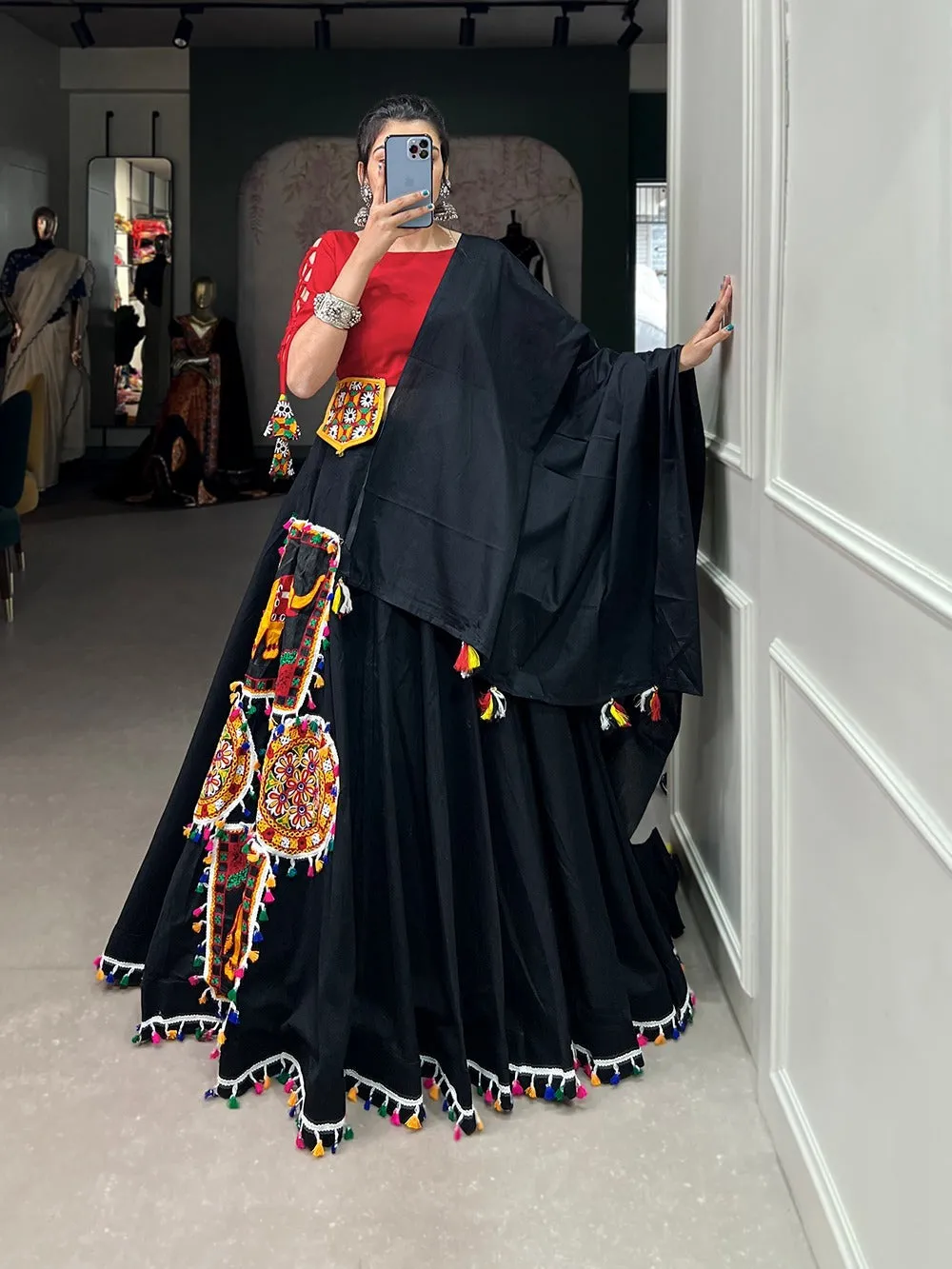 Navratri Special Traditional Bandhej Lehenga choli Dno 1657