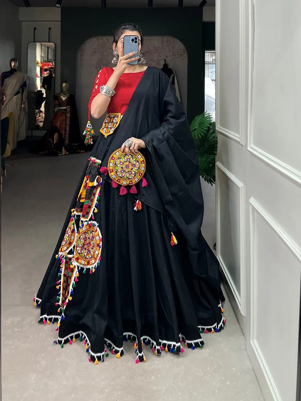 Navratri Special Traditional Bandhej Lehenga choli Dno 1657