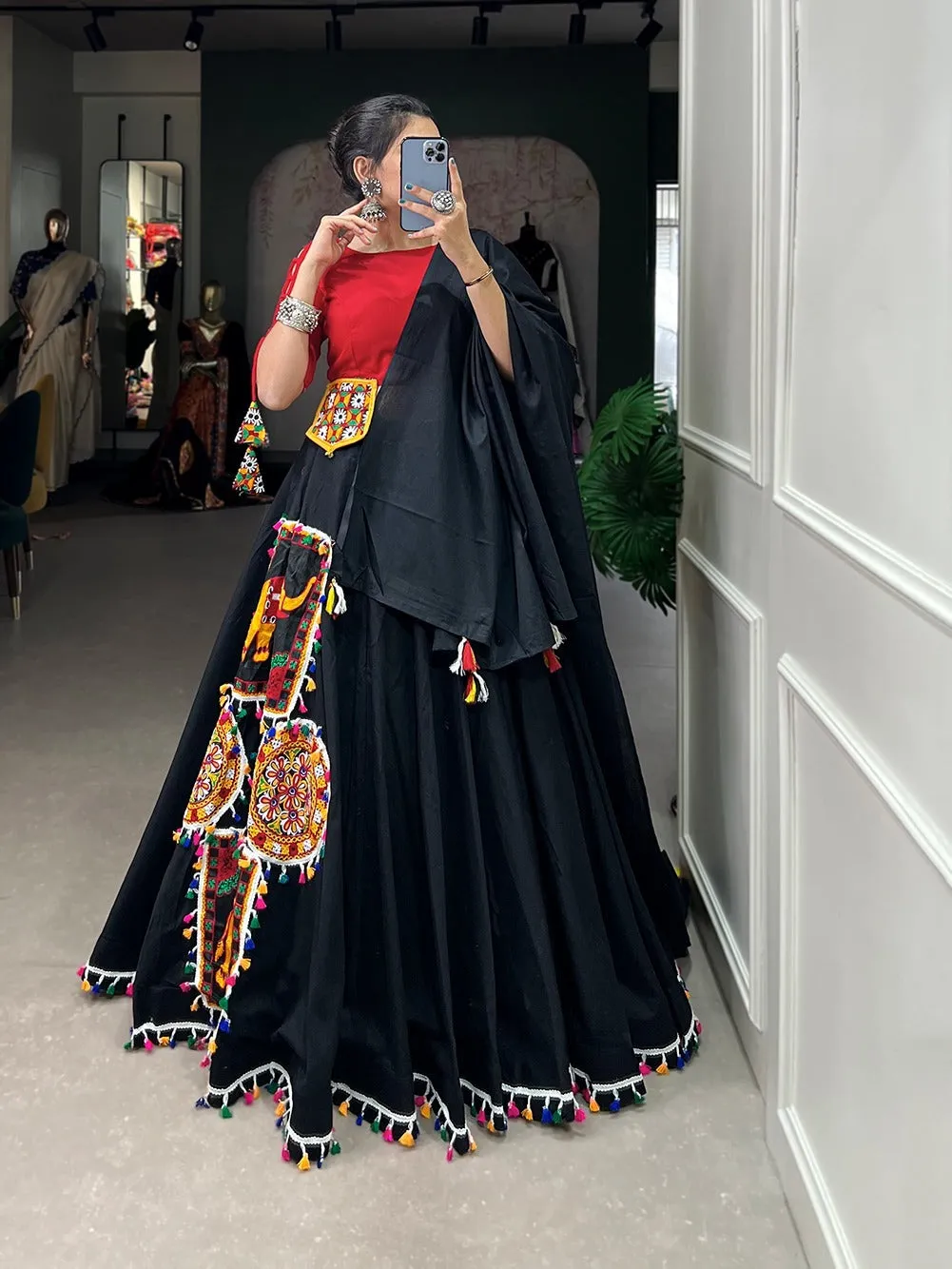 Navratri Special Traditional Bandhej Lehenga choli Dno 1657