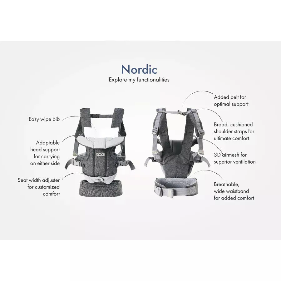 Nini Nordic Baby Carrier (Grey Melange)
