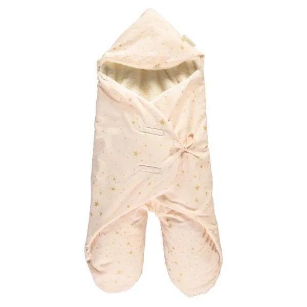 Nobodinoz Kiss Me Baby / Car Seat / Stroller Wrap Gold Stella Dream Pink