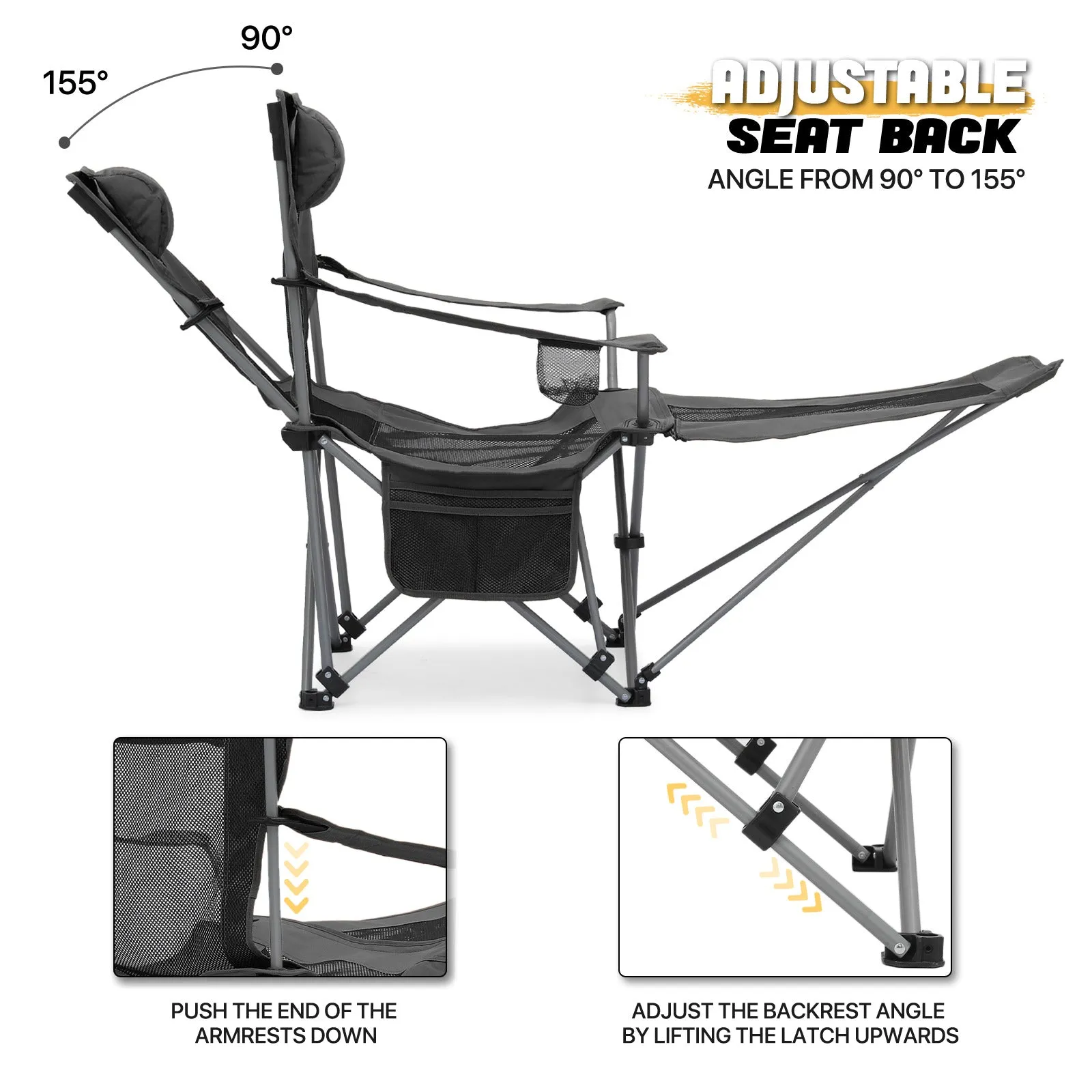 Outdoor Camping Chairs - Steel Tube - Oxford Fabric - 2P