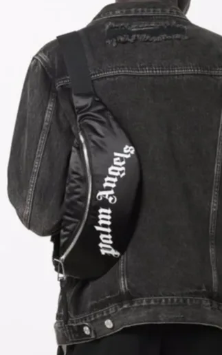 PALM ANGELS - curved-logo belt bag