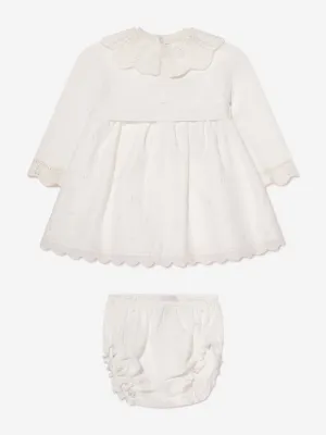 Paz Rodriguez Baby Girls Dress And Bloomers Set in Cream