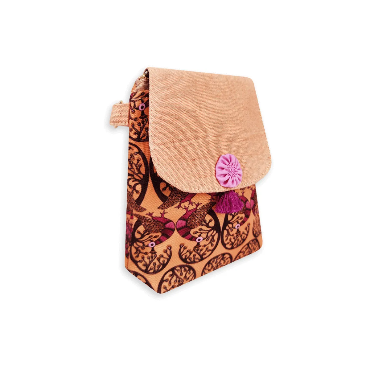Peachy Chic Combo- Sling, Mini Wallet, Passport Case, Pouch