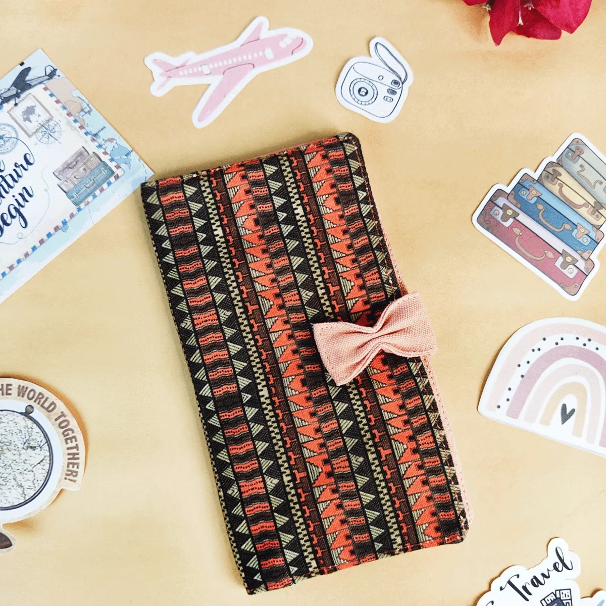 Peachy Chic Combo- Sling, Mini Wallet, Passport Case, Pouch