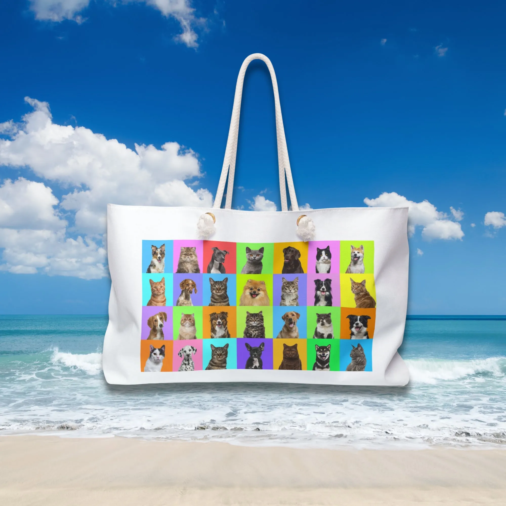Pet Mosaic Beach Bag