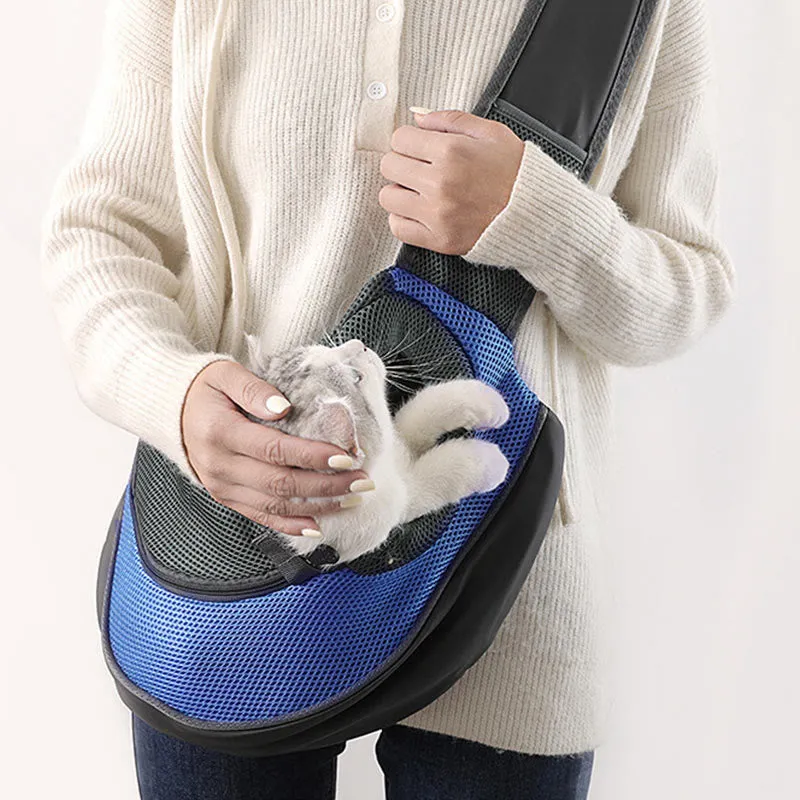 Pet Sling Carrier Hand-Free Mesh Breathable Puppy Carrier Purse