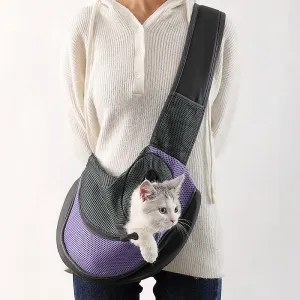 Pet Sling Carrier Hand-Free Mesh Breathable Puppy Carrier Purse