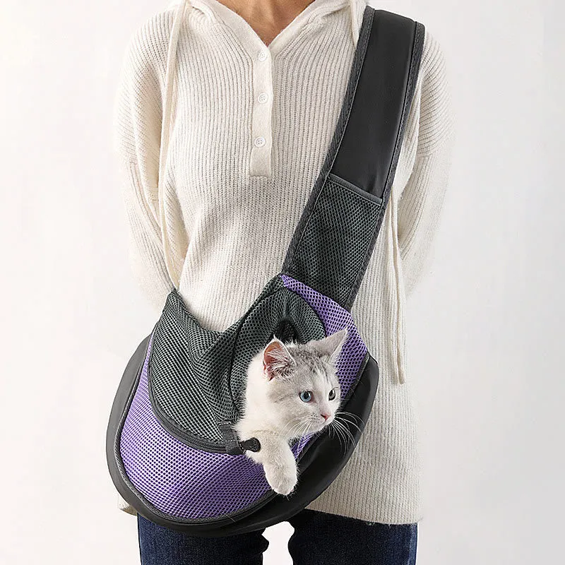 Pet Sling Carrier Hand-Free Mesh Breathable Puppy Carrier Purse