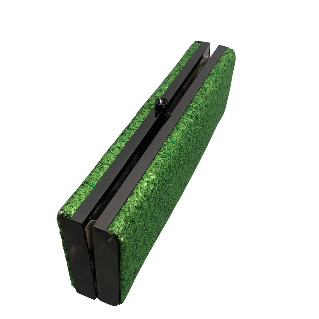 Philip Treacy Show Stopper Green Sequin Evening Clutch Bag
