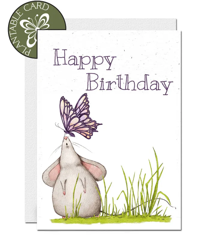 Plantable Birthday Card - The Mouse & Butterfly