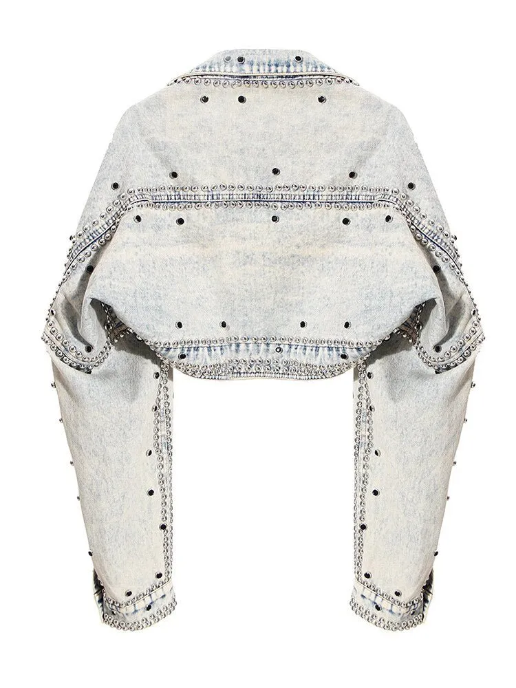 Pre Order:  Loose Fit Studded Denim Jacket