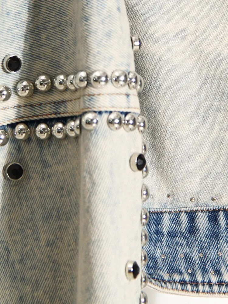 Pre Order:  Loose Fit Studded Denim Jacket