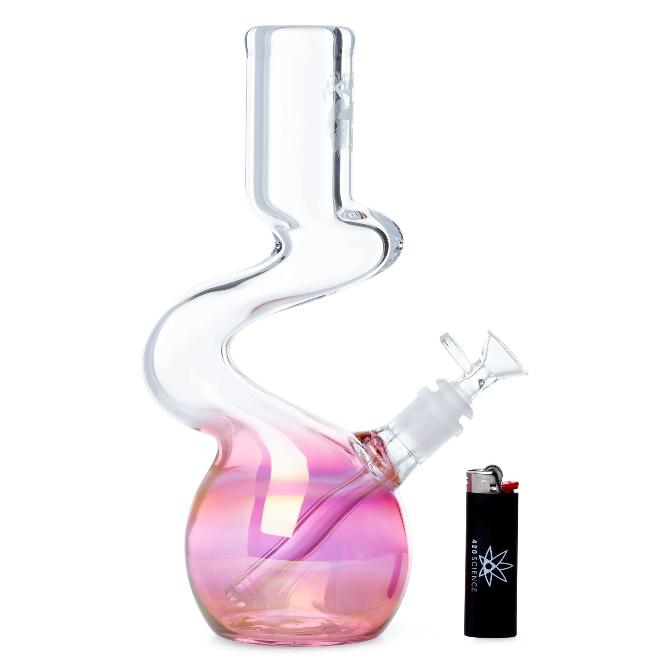 Raven Glass 12in Wavy Fumed Beaker Bong