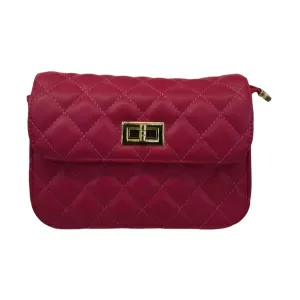 Red Quilted Leather Crossbody Bag
