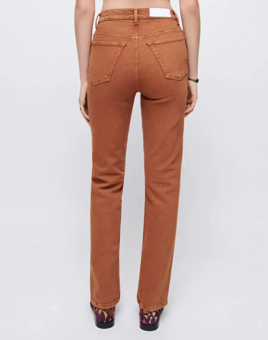RE/DONE - Comfort Stretch 70s Straight in Terracotta