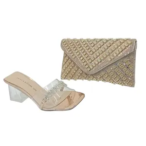 Rhinestone Heels and Envelop Clutch Bag Set