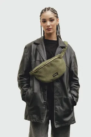 Rivedroite Custine Velvet Waist Bag Khaki