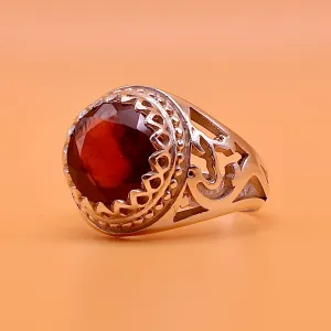 Ruby Gemstone Sterling Silver Ring - "Ya Hussain"