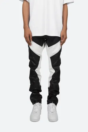 S192 Leather Pants - Black/White