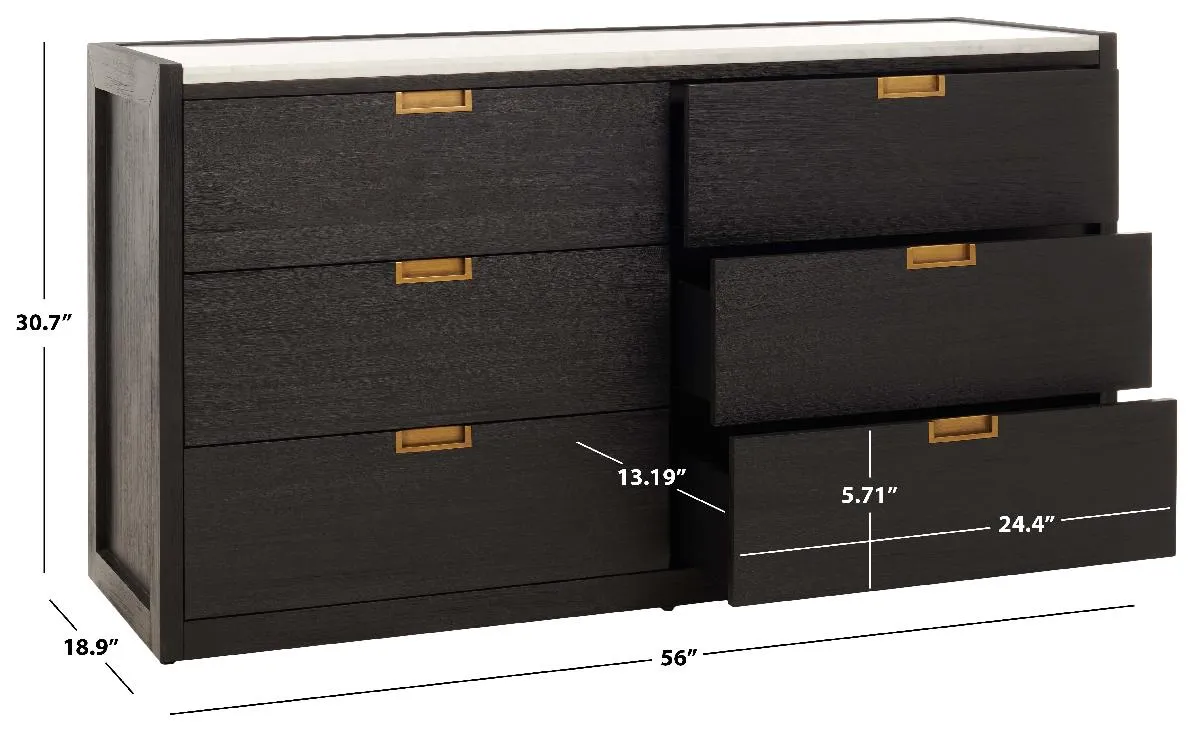 Safavieh Couture Adeline 6 Drawer Dresser, SFV7203