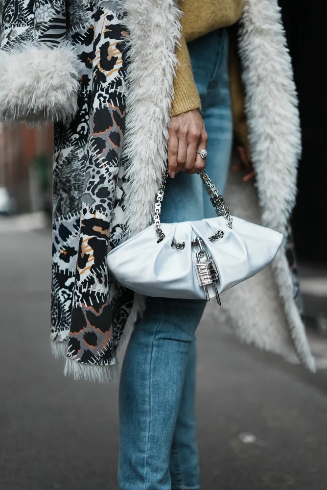 Satin clutch evening bag | SHELL BAG