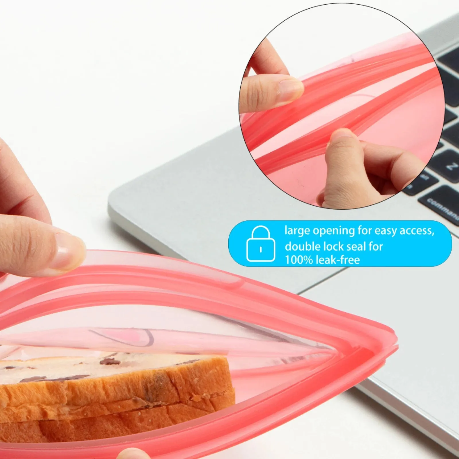 Silicone Reusable Sandwich Bag | Heart