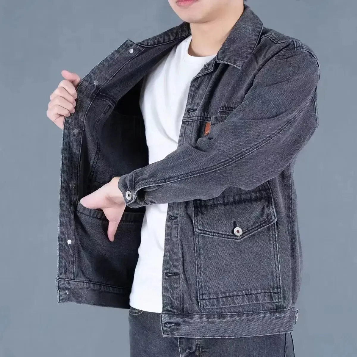 Spring Autumn Denim Jacket 2022 New Style Japanese Trendy Brand Multi-pocket Korean Version Loose Fit Men's Wear Jacket