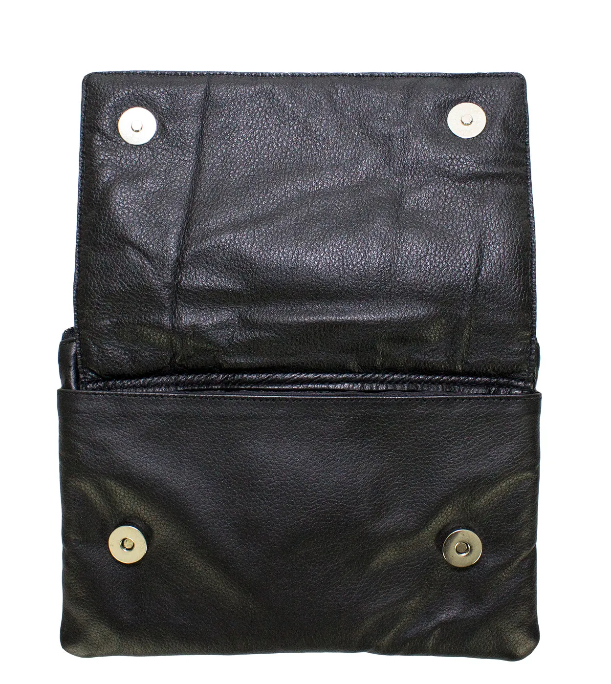 Studded Naked Cowhide Leather Gun Holster Belt Bag with Red & Silver Heart
