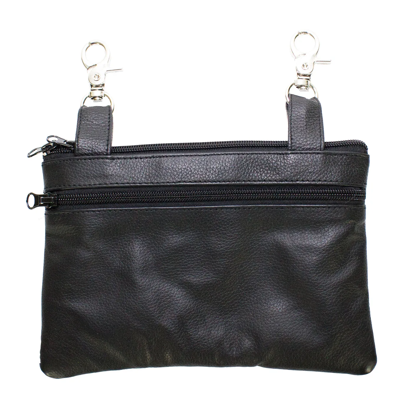 Studded Naked Cowhide Leather Gun Holster Belt Bag with Red & Silver Heart