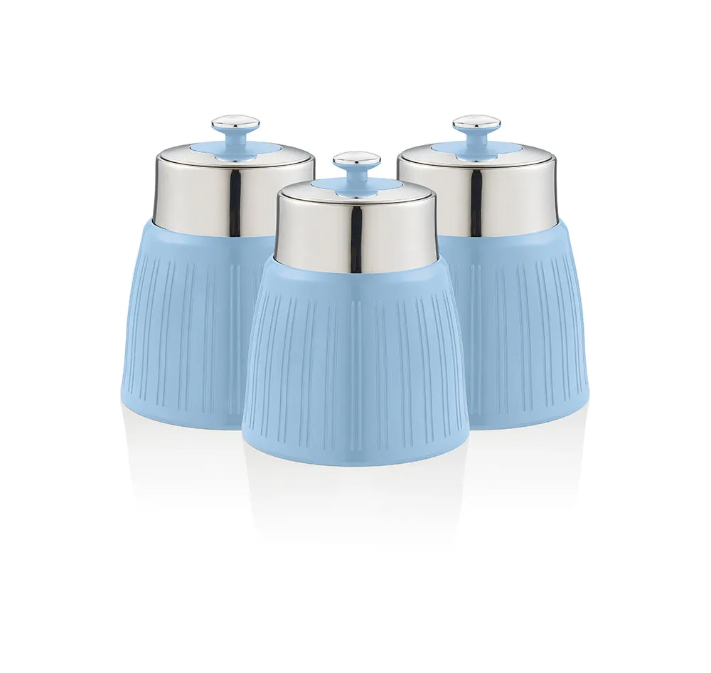 Swan Retro Set of 3 Striped Storage Canisters