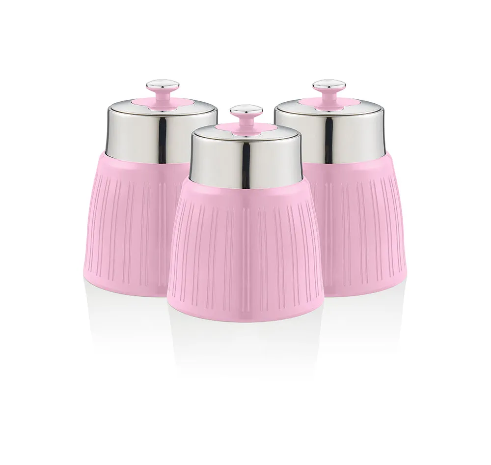Swan Retro Set of 3 Striped Storage Canisters
