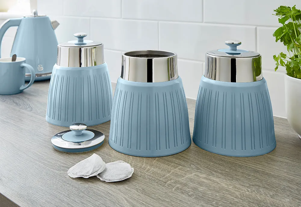 Swan Retro Set of 3 Striped Storage Canisters