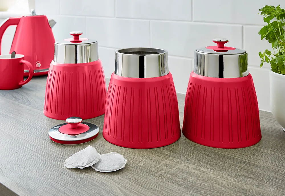 Swan Retro Set of 3 Striped Storage Canisters