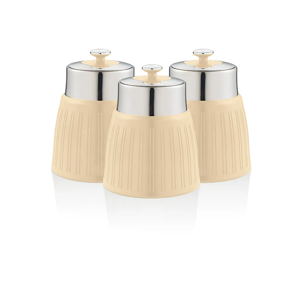 Swan Retro Set of 3 Striped Storage Canisters