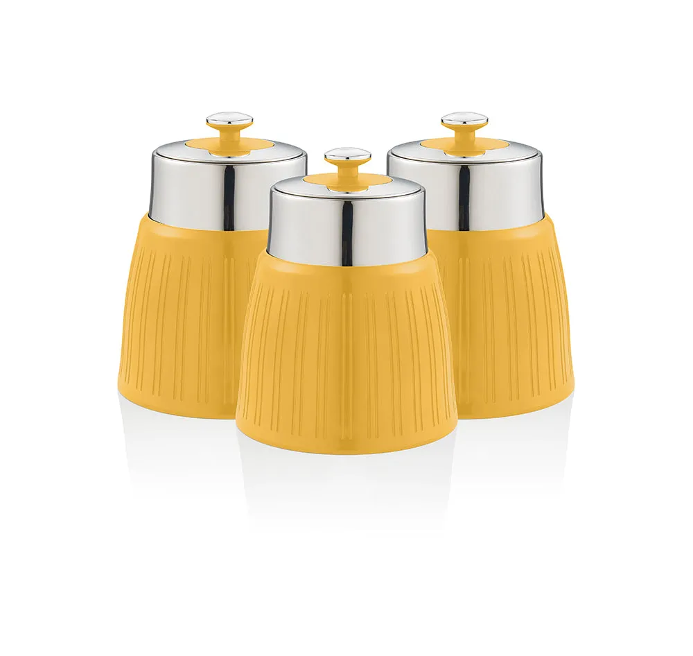 Swan Retro Set of 3 Striped Storage Canisters