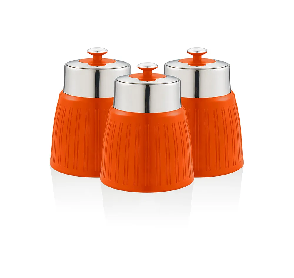 Swan Retro Set of 3 Striped Storage Canisters