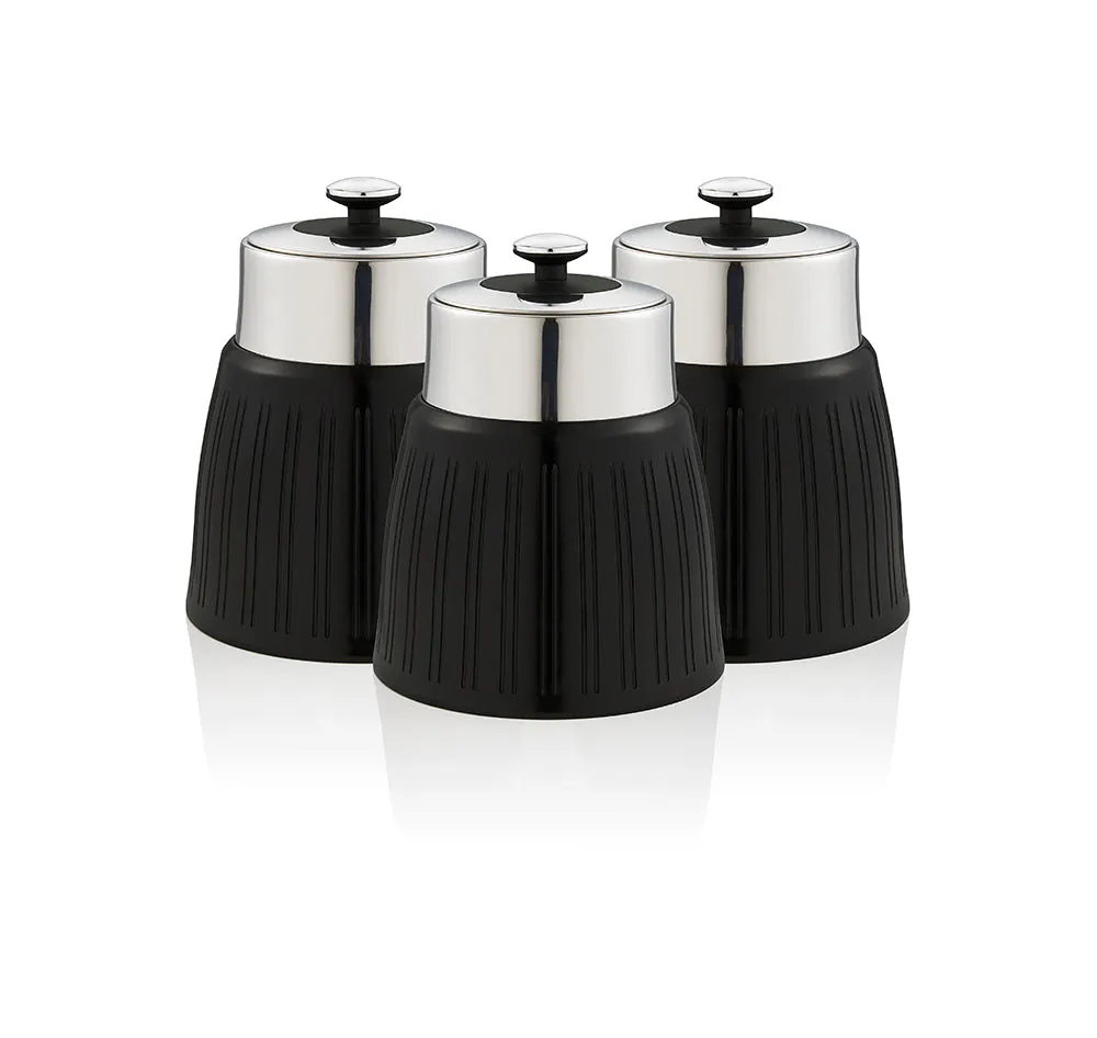 Swan Retro Set of 3 Striped Storage Canisters
