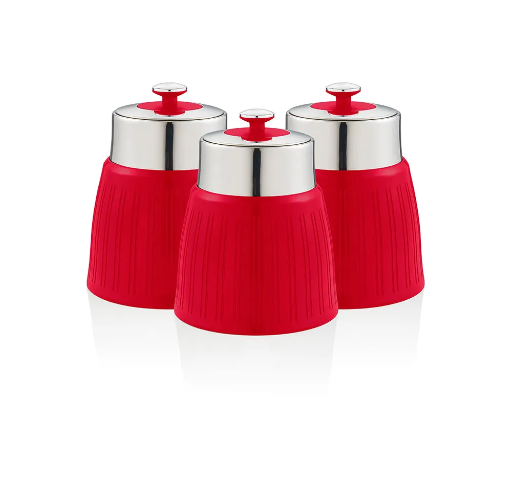 Swan Retro Set of 3 Striped Storage Canisters