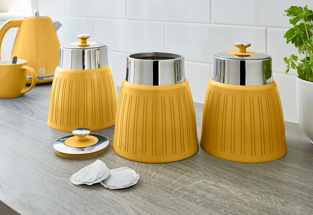 Swan Retro Set of 3 Striped Storage Canisters