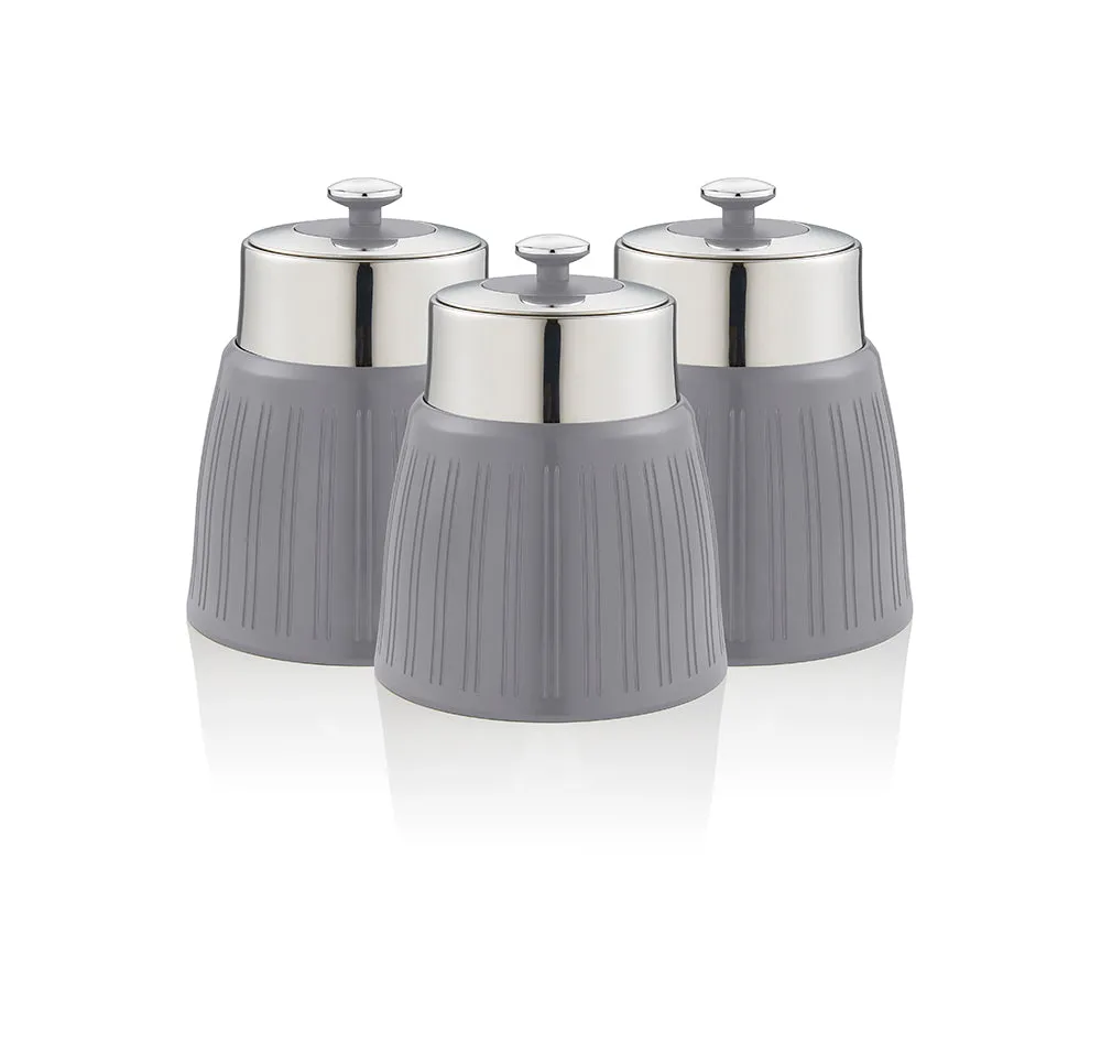 Swan Retro Set of 3 Striped Storage Canisters