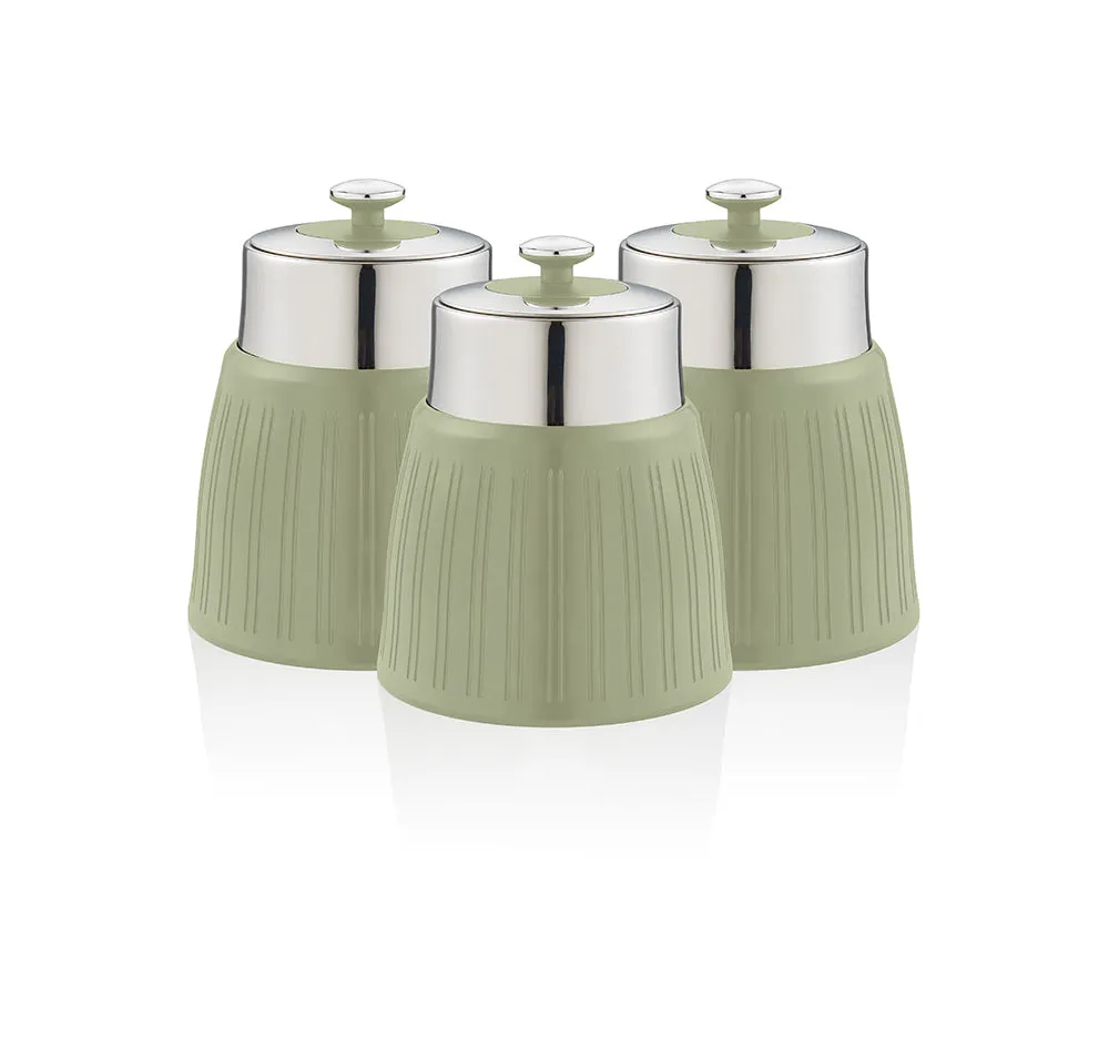 Swan Retro Set of 3 Striped Storage Canisters