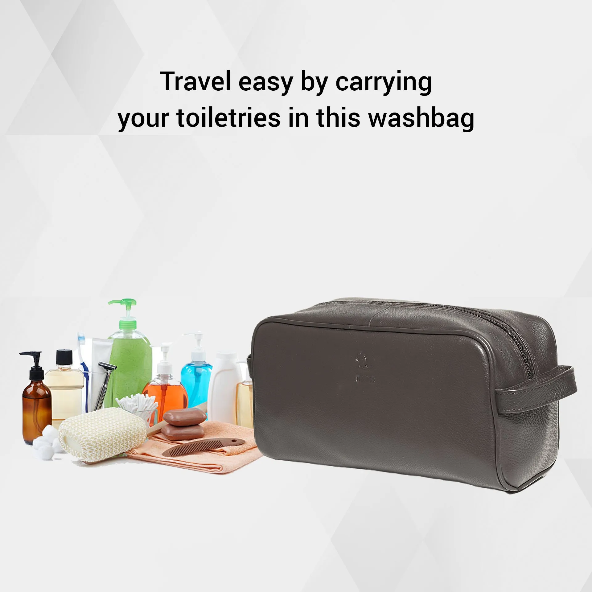 Ted Brown Leather Wash Bag for Men and Women