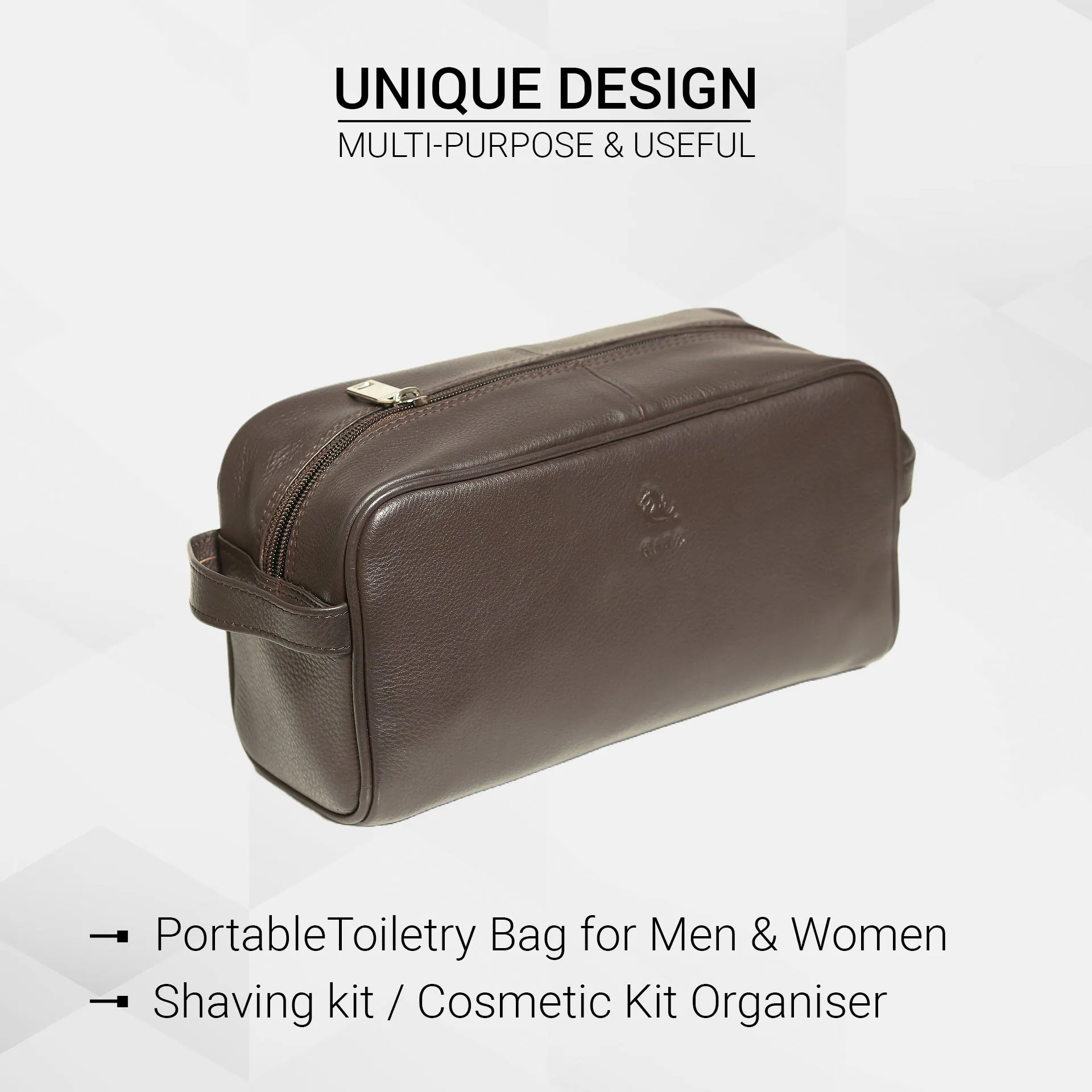 Ted Brown Leather Wash Bag for Men and Women
