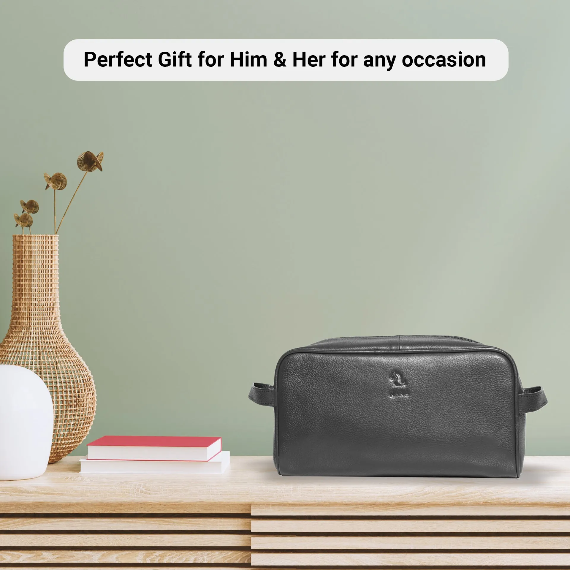 Ted Brown Leather Wash Bag for Men and Women