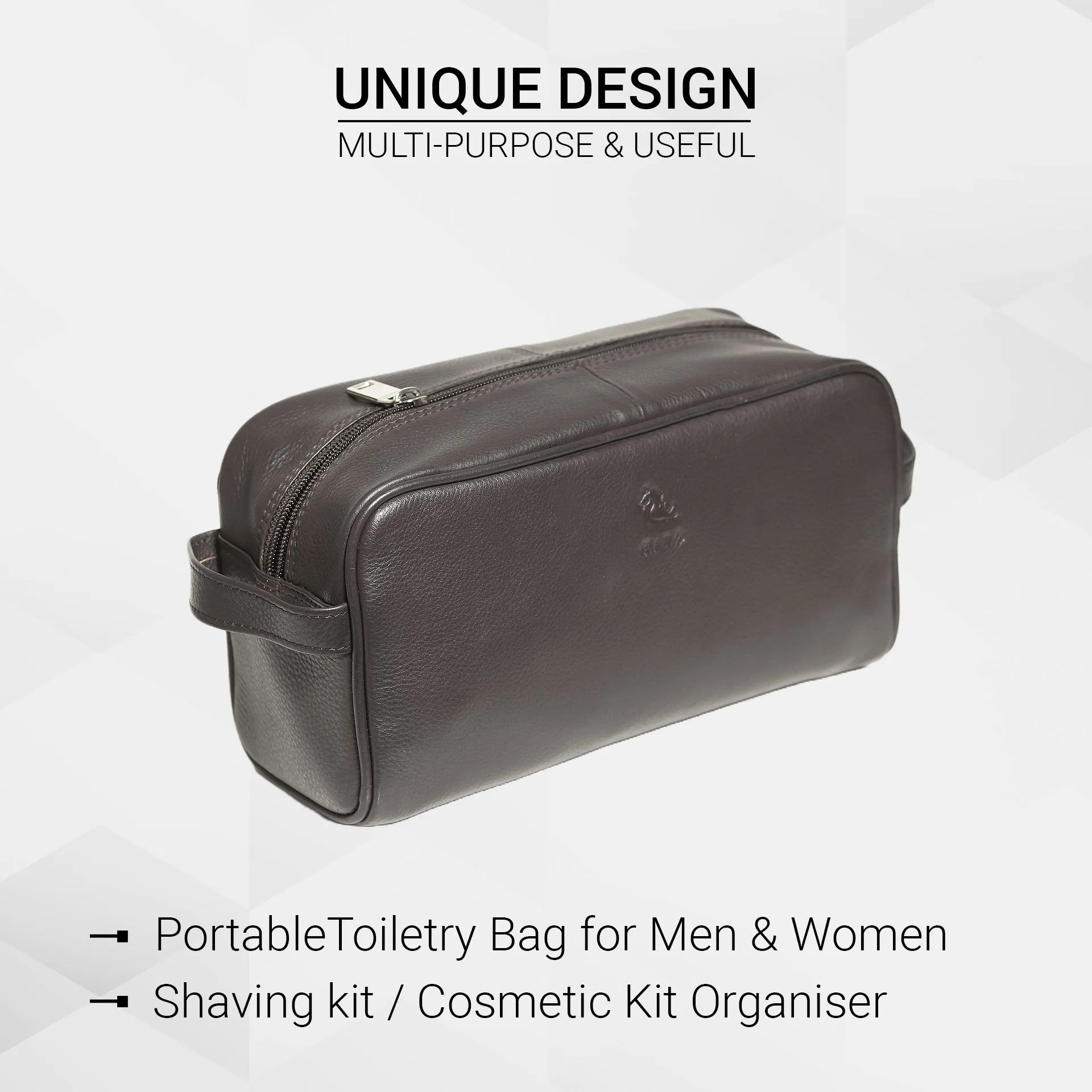 Ted Brown Leather Wash Bag for Men and Women