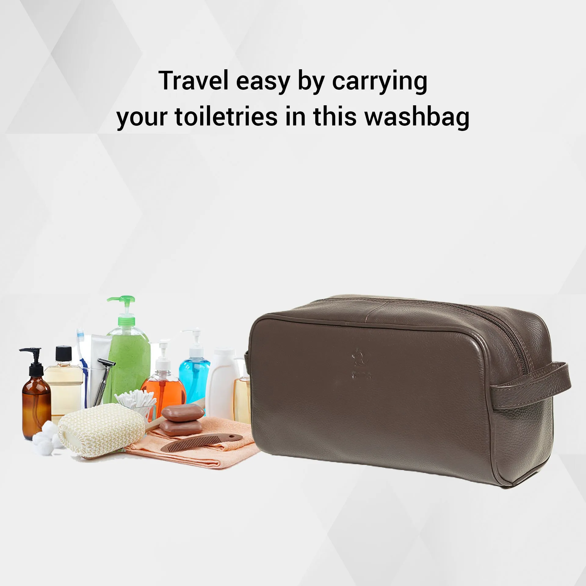 Ted Brown Leather Wash Bag for Men and Women