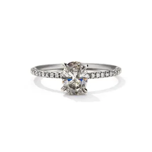 The Grey Oval Muse in 18K Blackened White Gold with Grey Diamonds