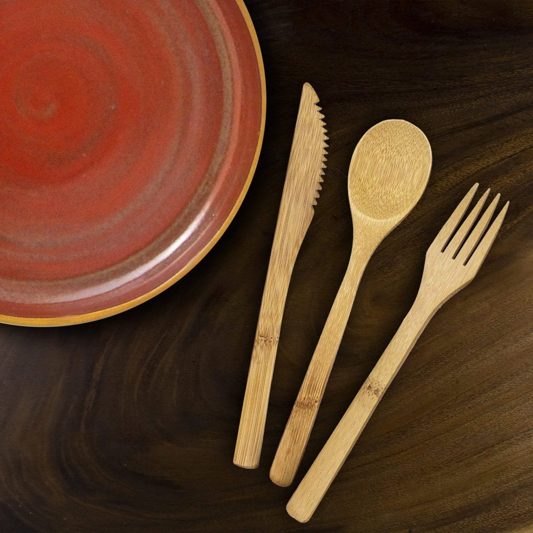 Totally Bamboo Reusable Flatware Set | Fork   Spoon   Knife